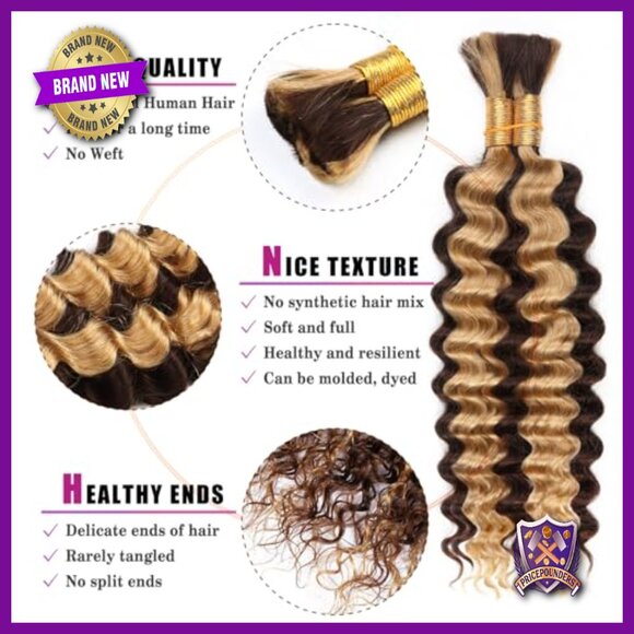 18 Inch Deep Wave Human Hair Extensions for Boho Braids 100g main image 7